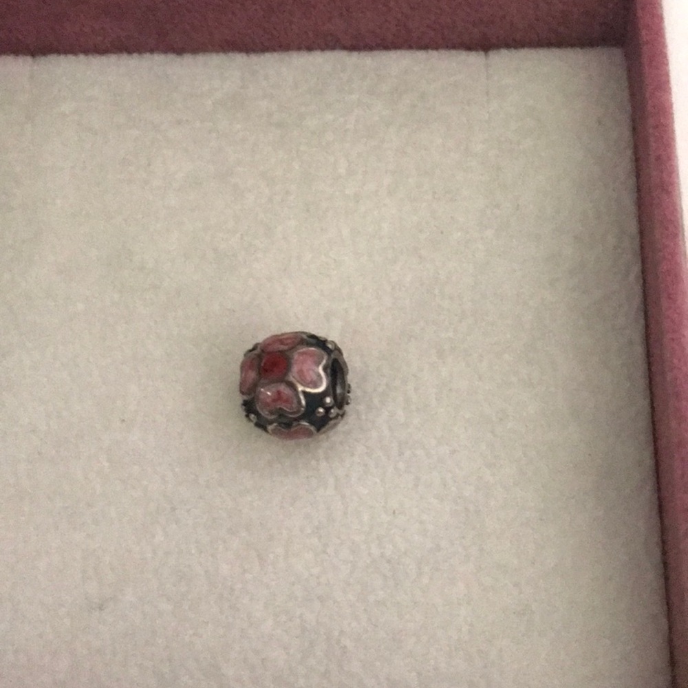 Pink flower pandora charm